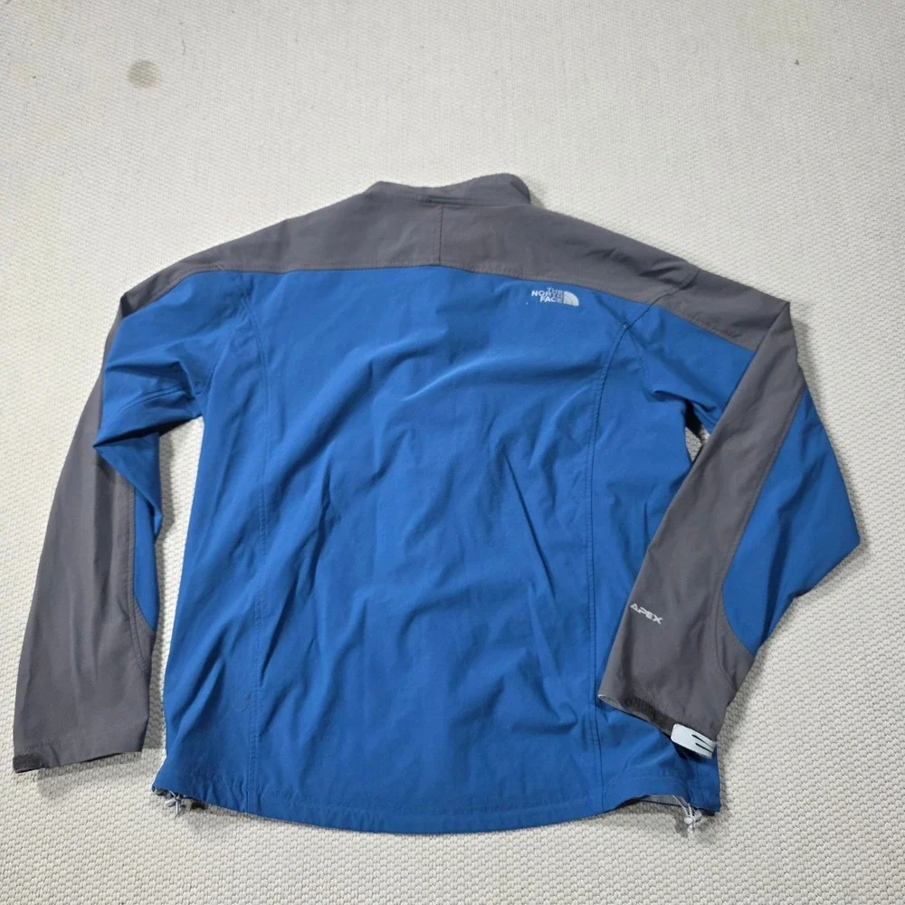 The North Face‎ Apex Mens Jacket Blue Gray Lightweight Shell Full Zip L G